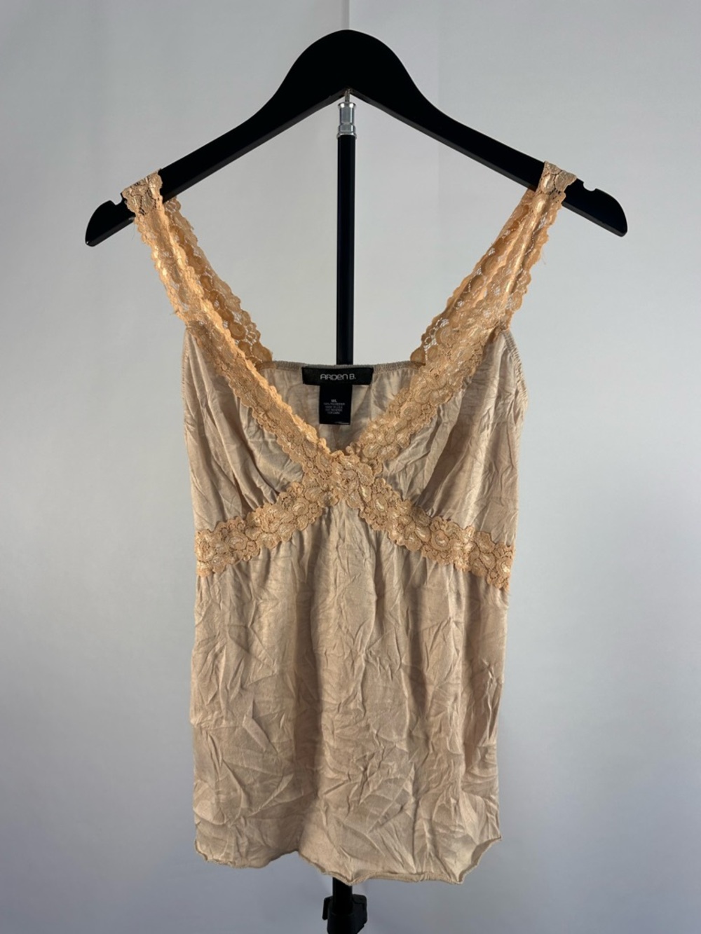 Arden B Cream Lace-Trim Camisole